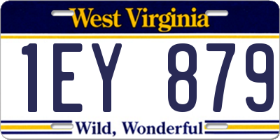 WV license plate 1EY879