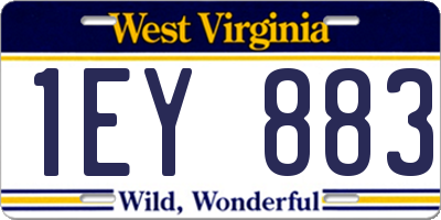 WV license plate 1EY883