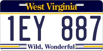 WV license plate 1EY887