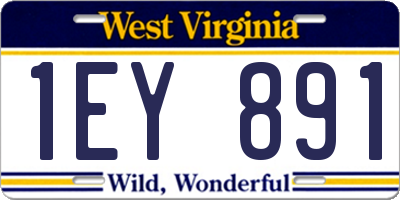 WV license plate 1EY891