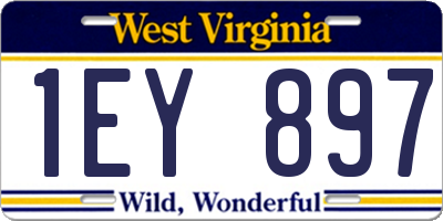 WV license plate 1EY897