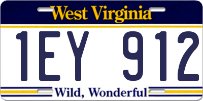 WV license plate 1EY912