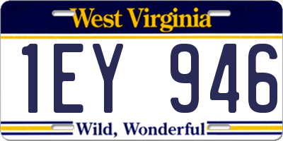 WV license plate 1EY946