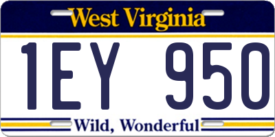 WV license plate 1EY950