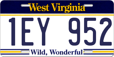 WV license plate 1EY952