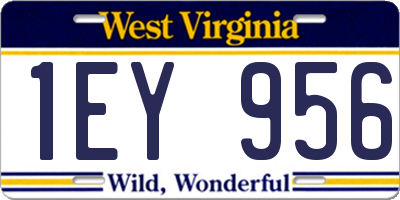 WV license plate 1EY956