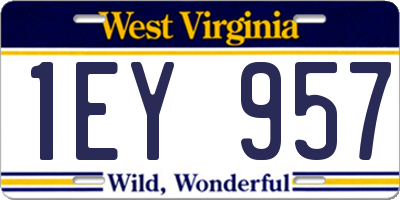 WV license plate 1EY957