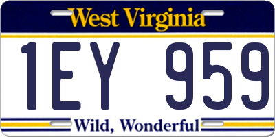 WV license plate 1EY959