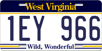 WV license plate 1EY966
