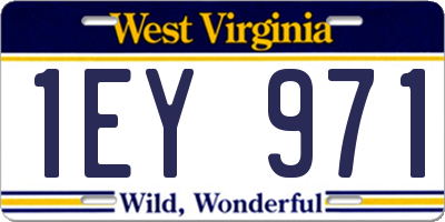 WV license plate 1EY971