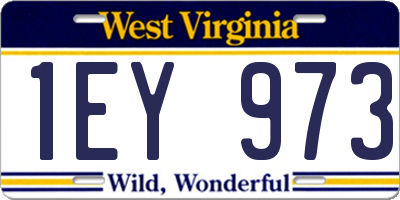 WV license plate 1EY973