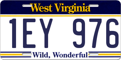 WV license plate 1EY976