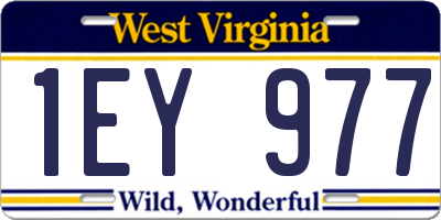 WV license plate 1EY977