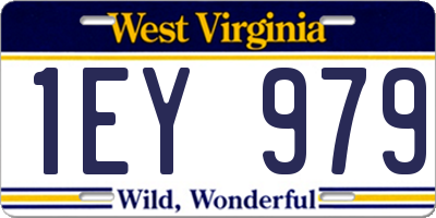 WV license plate 1EY979