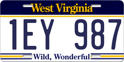 WV license plate 1EY987