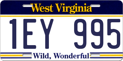 WV license plate 1EY995