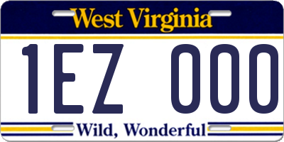 WV license plate 1EZ000
