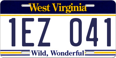 WV license plate 1EZ041