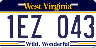 WV license plate 1EZ043