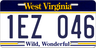 WV license plate 1EZ046