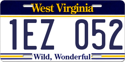 WV license plate 1EZ052