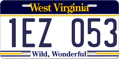 WV license plate 1EZ053