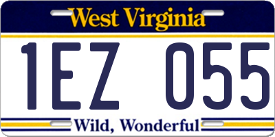 WV license plate 1EZ055