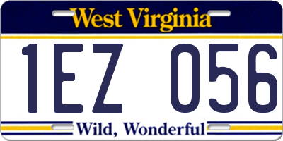 WV license plate 1EZ056