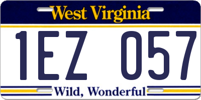 WV license plate 1EZ057