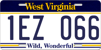 WV license plate 1EZ066
