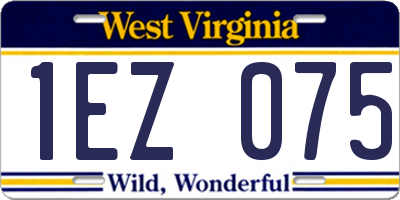 WV license plate 1EZ075