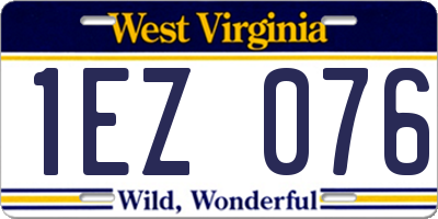 WV license plate 1EZ076