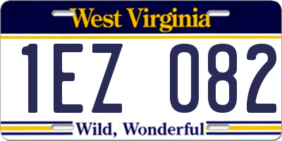WV license plate 1EZ082