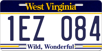 WV license plate 1EZ084
