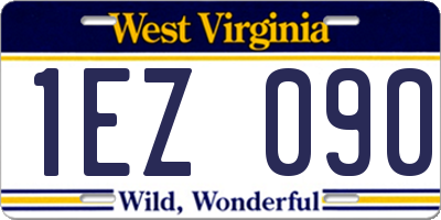 WV license plate 1EZ090