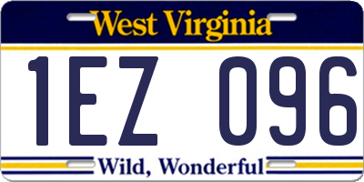 WV license plate 1EZ096