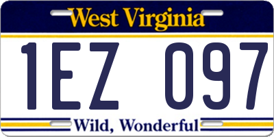 WV license plate 1EZ097