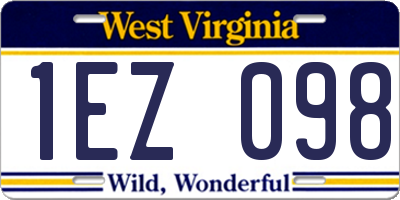 WV license plate 1EZ098