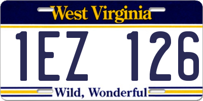 WV license plate 1EZ126