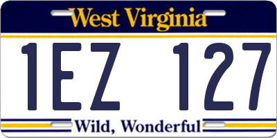 WV license plate 1EZ127