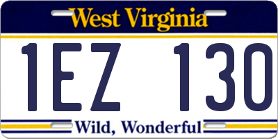 WV license plate 1EZ130