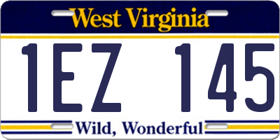 WV license plate 1EZ145