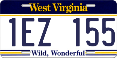 WV license plate 1EZ155