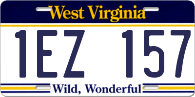 WV license plate 1EZ157