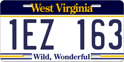 WV license plate 1EZ163