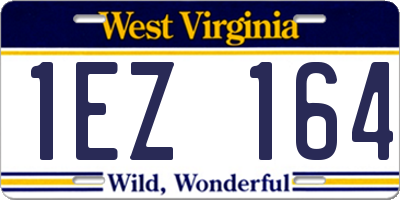 WV license plate 1EZ164