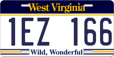 WV license plate 1EZ166