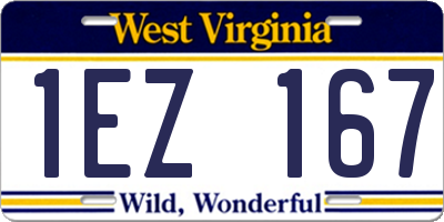 WV license plate 1EZ167