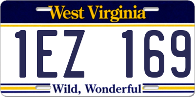 WV license plate 1EZ169