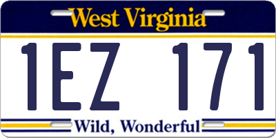 WV license plate 1EZ171